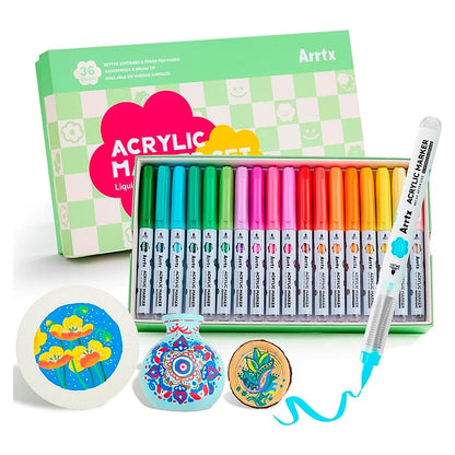 Marcadores Acrílicos Arrtx 36 colores | Punta Pincel | Tinta líquida