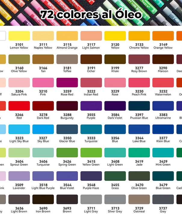 Pasteles al Óleo Soft Arrtx | 72 colores