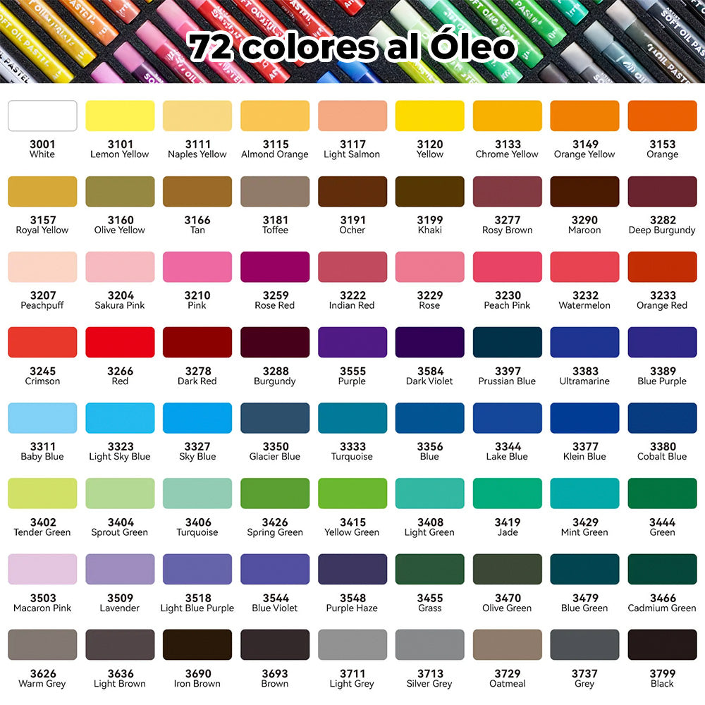 Pasteles al Óleo Soft Arrtx | 72 colores