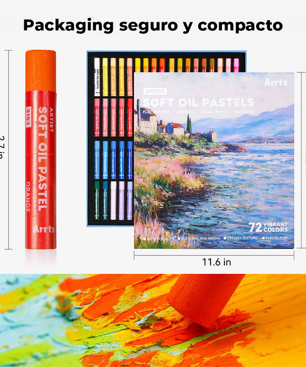 Pasteles al Óleo Soft Arrtx | 72 colores