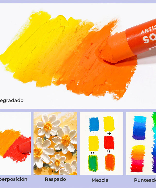 Pasteles al Óleo Soft Arrtx | 72 colores