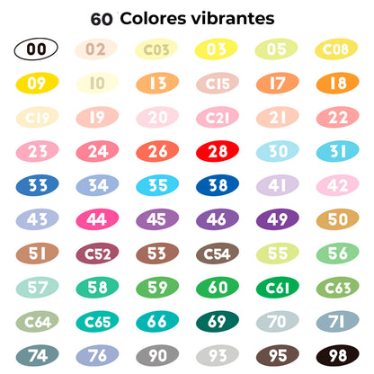 Marcadores Acrílicos Arrtx 60B | Punta Pincel | 60 colores Animé