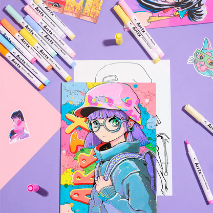 Marcadores Acrílicos Arrtx 60B | Punta Pincel | 60 colores Animé