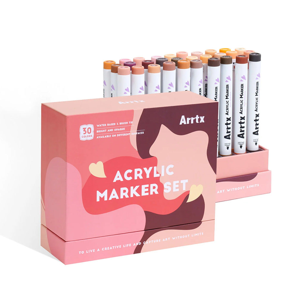 Marcadores Acrílicos Arrtx 30C | Punta Pincel | 30 Colores Tonos Piel