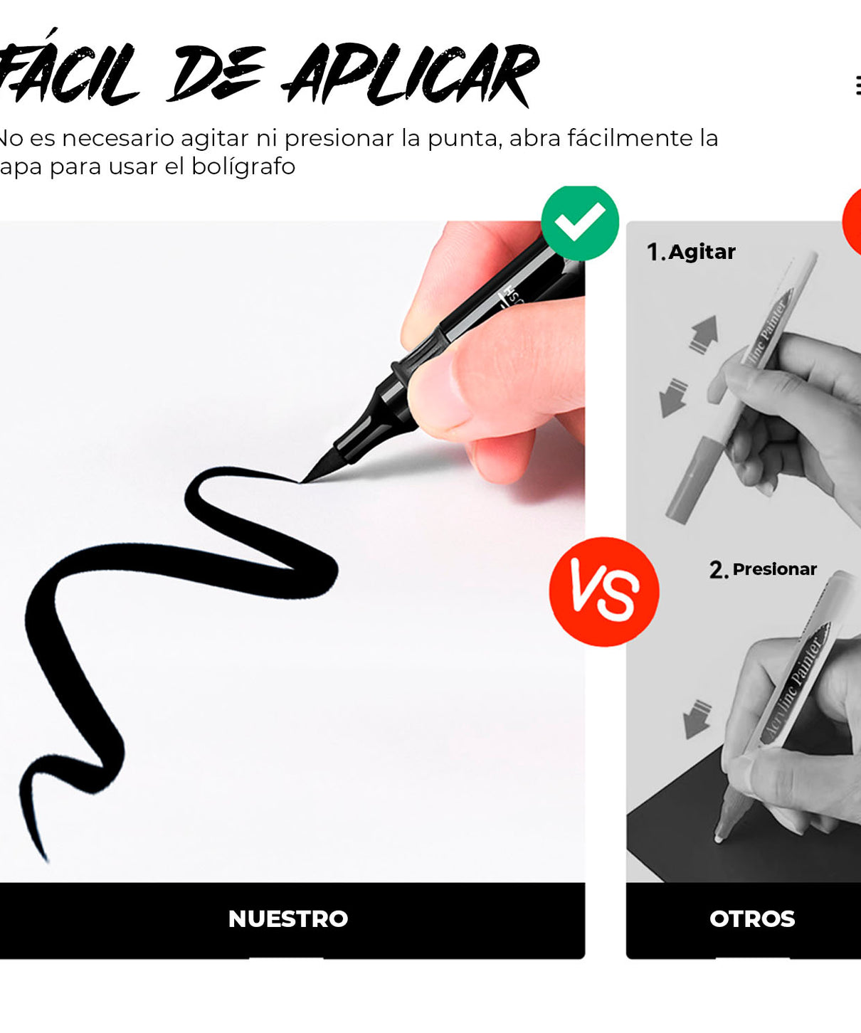 Marcador Acrílico Arrtx Negro | Punta Pincel y Fina | Por unidad y set