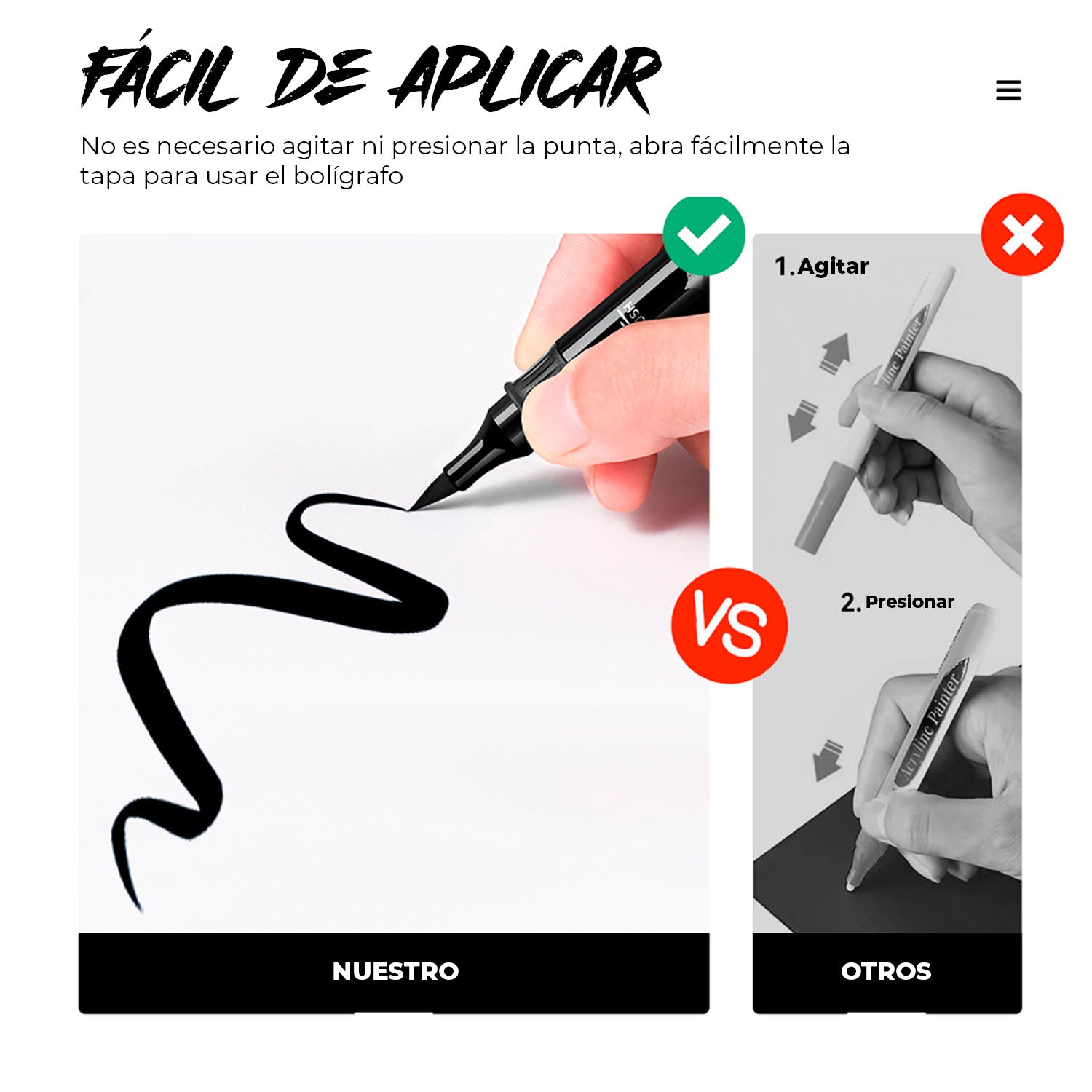 Marcador Acrílico Arrtx Negro | Punta Pincel y Fina | Por unidad y set