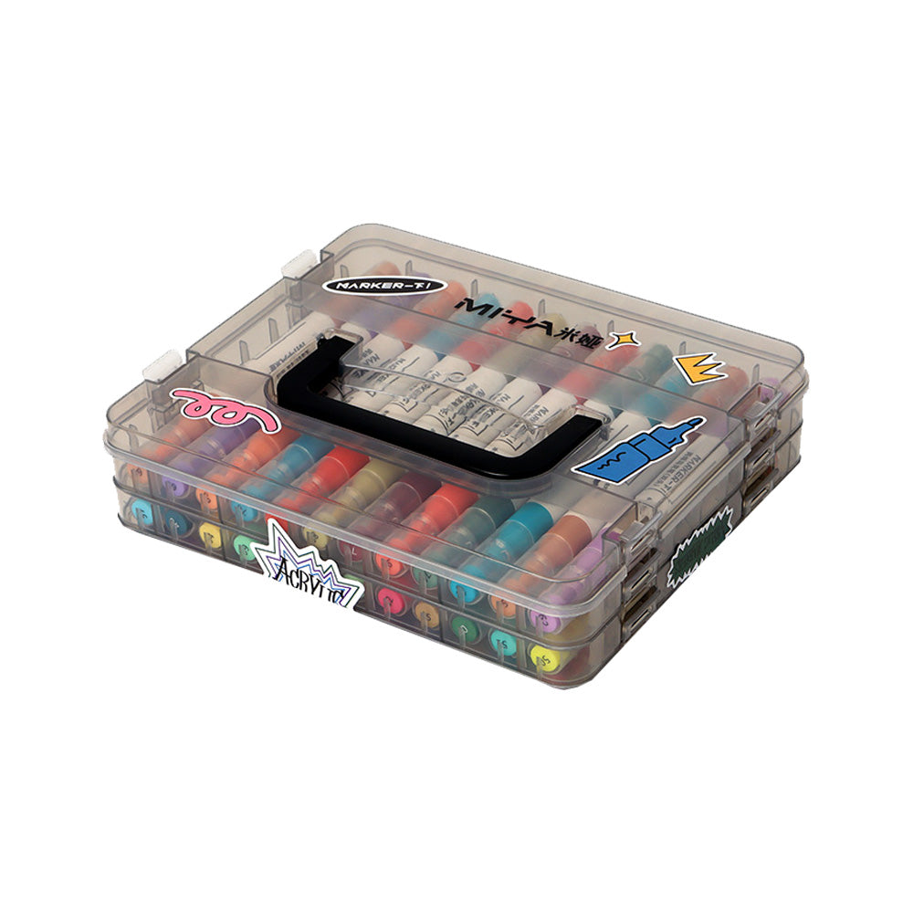 Marcadores Acrílicos Miya | Punta Pincel y Punta Fina | 24 colores