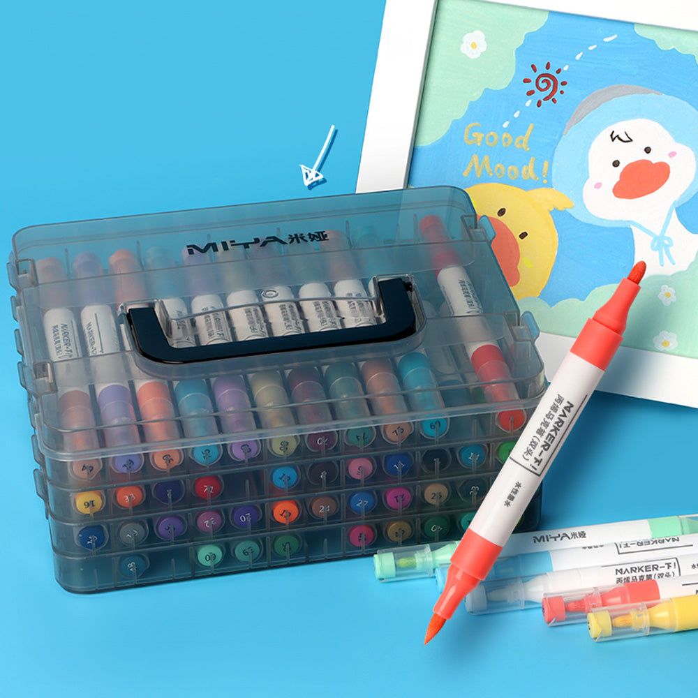 Marcadores Acrílicos Miya | Punta Pincel y Punta Fina | 36 colores