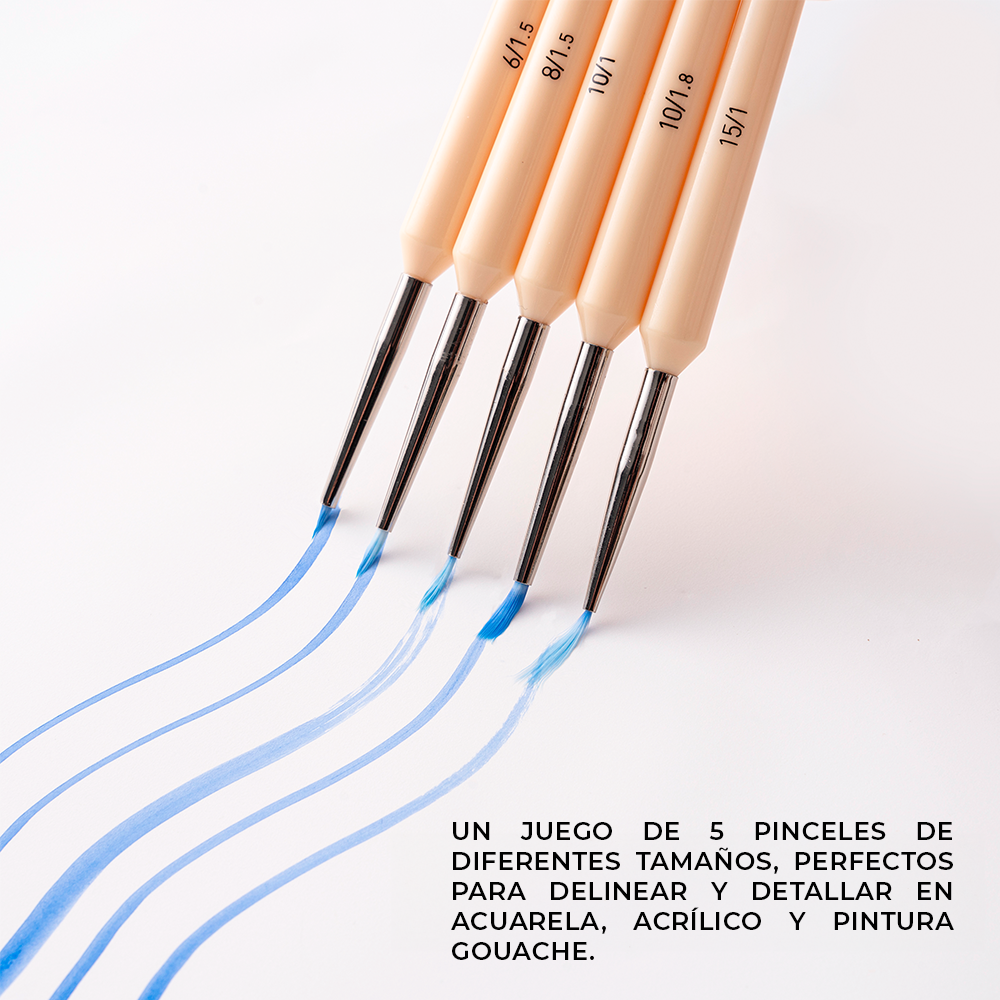 Set 5 Pinceles Para Detalles | Himi Miya Little Bird | Color Amarillo