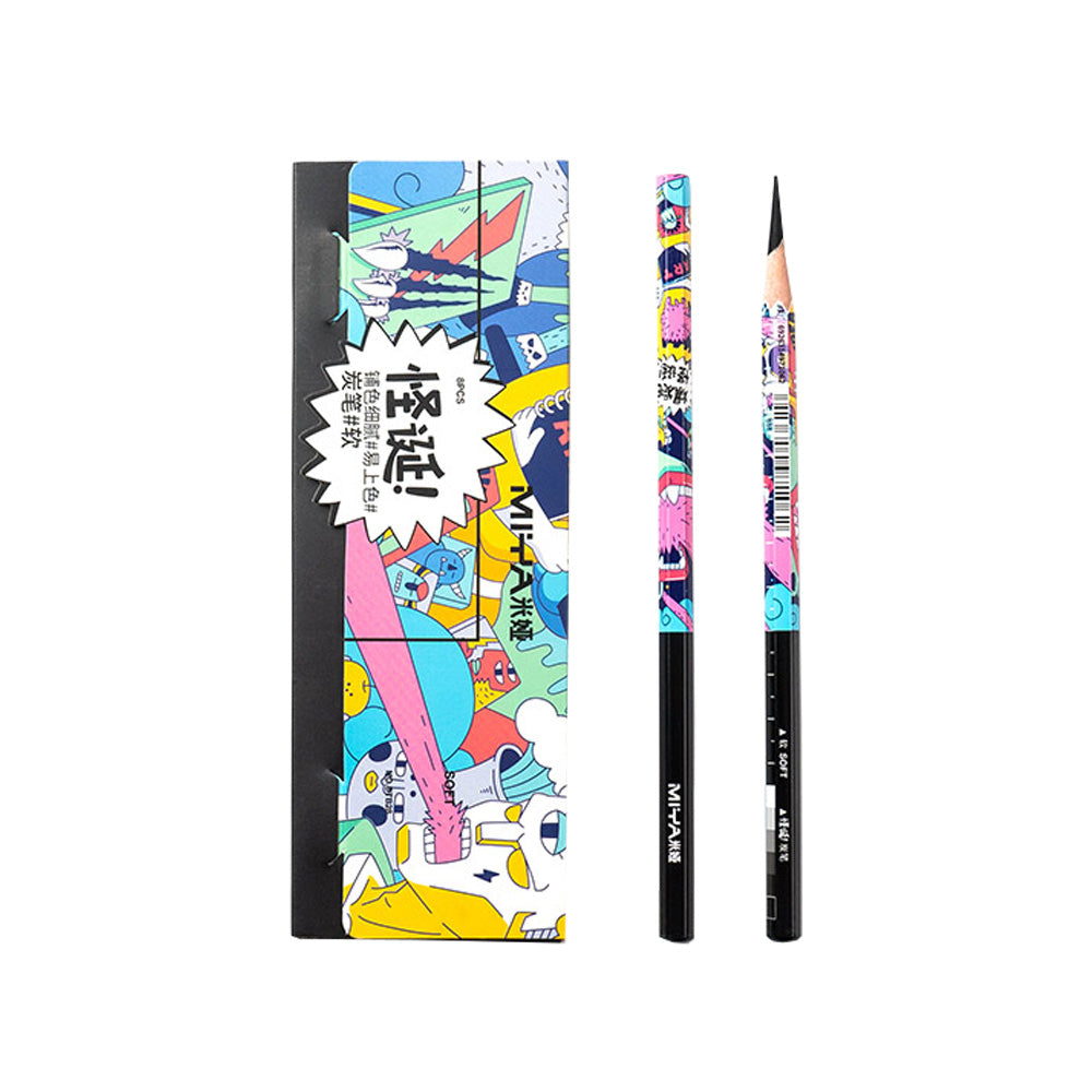 Set de lápices de carbón 8 unidades | Himi | Suave, neutro o duro