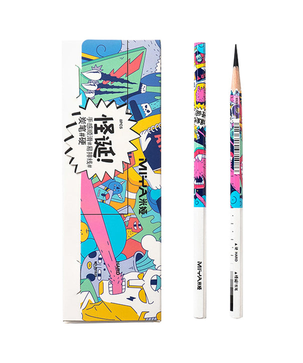 Set de lápices de carbón 8 unidades | Himi | Suave, neutro o duro