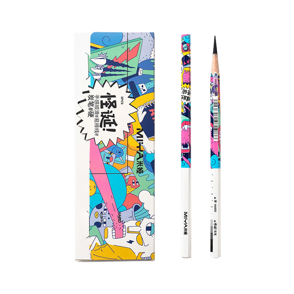 Set de lápices de carbón 8 unidades | Himi | Suave, neutro o duro