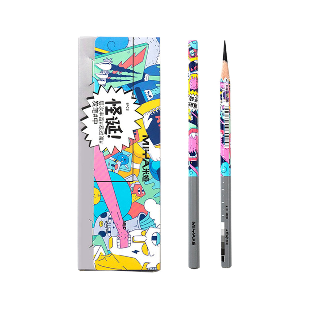 Set de lápices de carbón 8 unidades | Himi | Suave, neutro o duro