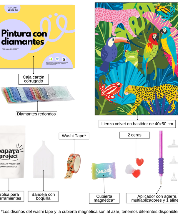 Pintura con Diamantes Jungla | 40x50 cm | Diamond Painting en Bastidor