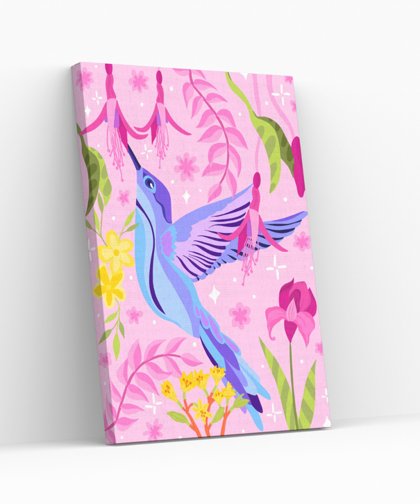 Pintura con Diamantes Colibrí | 25x35 cm | Diamond Painting en Bastidor