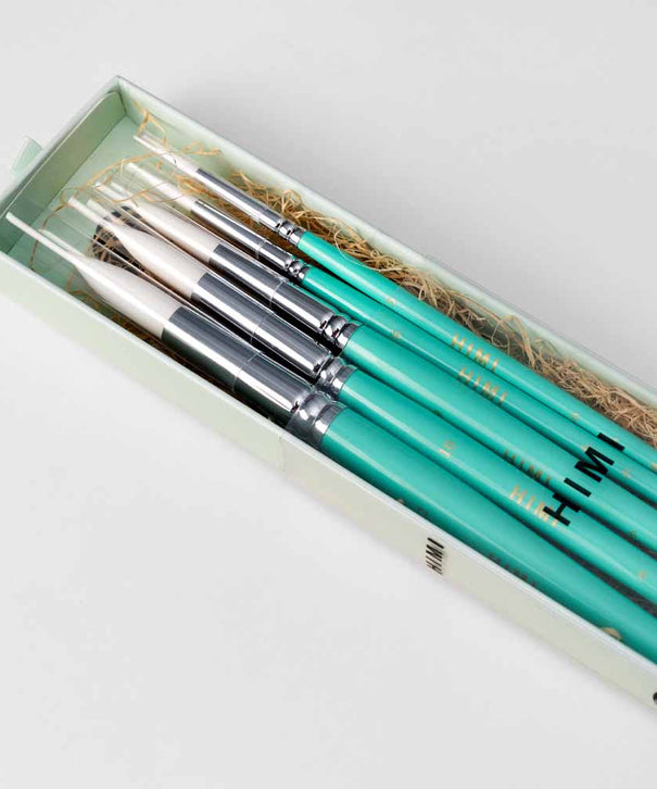 Set 5 Pinceles Acuarela | Himi Miya Little Bird | Color Verde