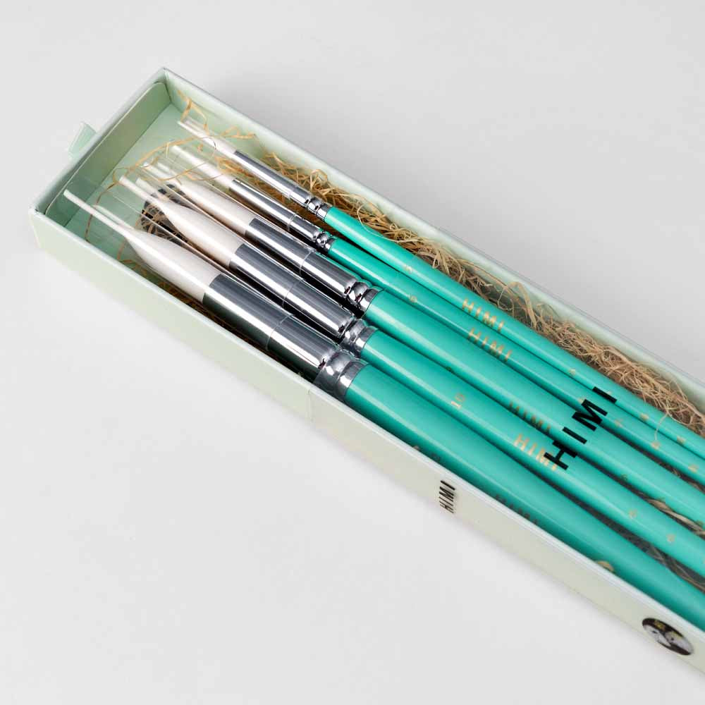 Set 5 Pinceles Acuarela | Himi Miya Little Bird | Color Verde