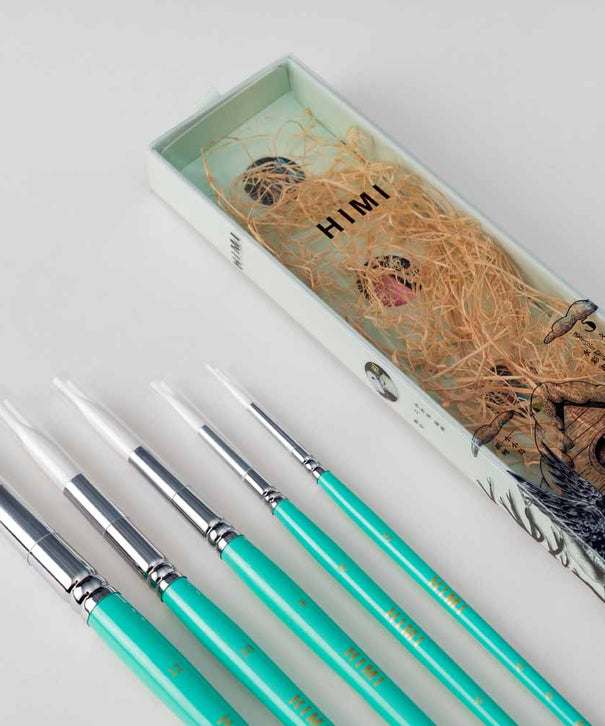 Set 5 Pinceles Acuarela | Himi Miya Little Bird | Color Verde