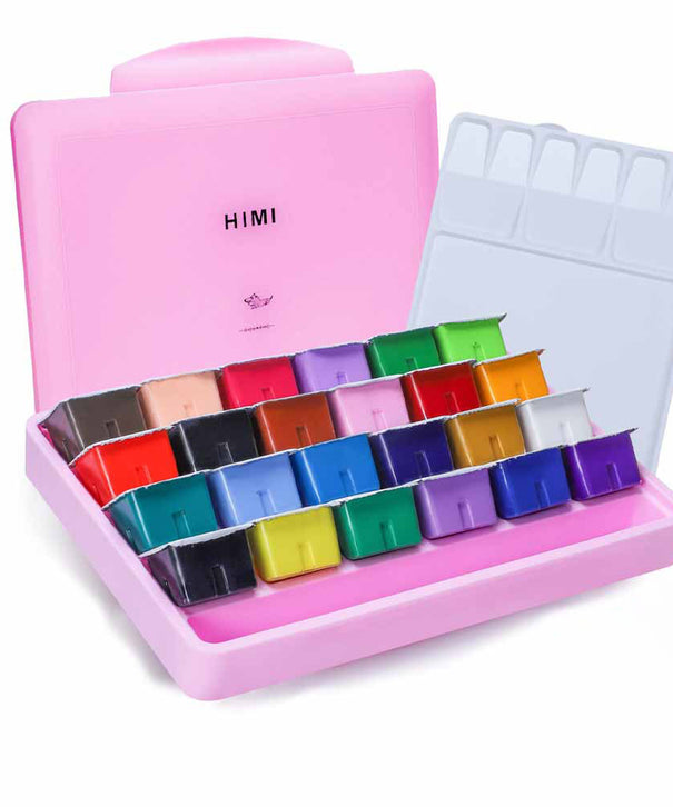 Gouache Himi 24 colores | 30 ml | Estuche Rosado (sin pinceles)