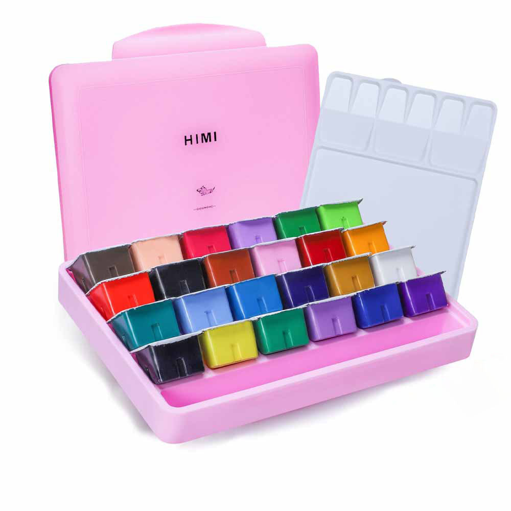 Gouache Himi 24 colores | 30 ml | Estuche Rosado (sin pinceles)