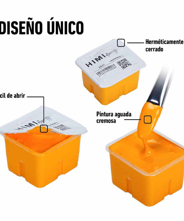 Gouache Himi 24 colores | 30 ml | Estuche Rosado (sin pinceles)