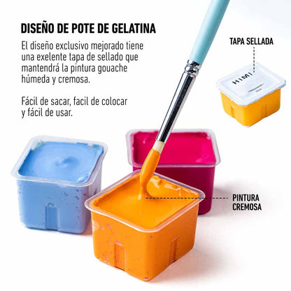 Gouache Himi 24 colores | 30 ml | Estuche Celeste (sin pinceles)
