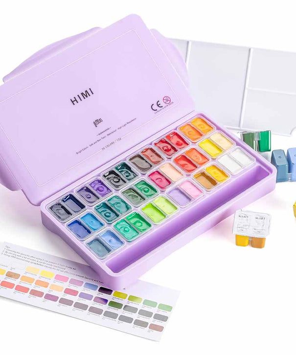 Gouache Himi 36 colores | 12 ml | Estuche Lila (sin pinceles)