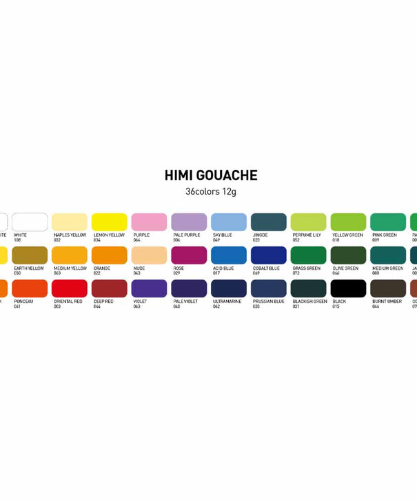 Gouache Himi 48 colores | 12 ml | Estuche Verde Agua (sin pinceles)