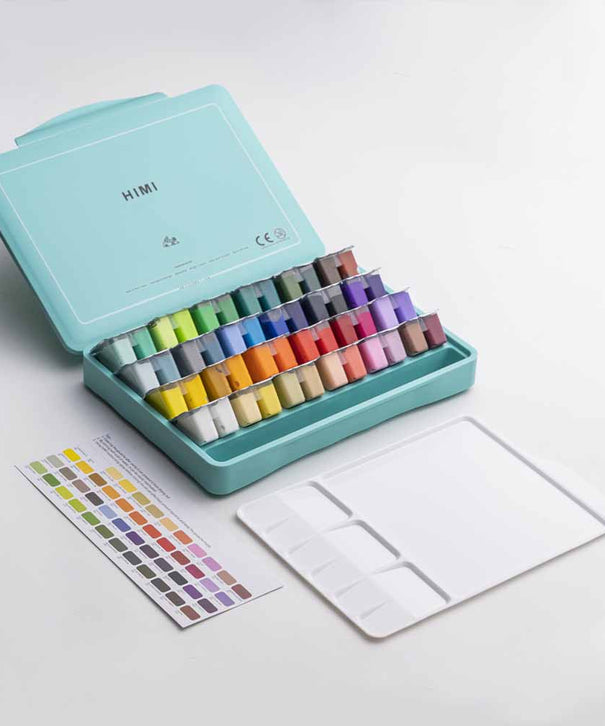 Gouache Himi 48 colores | 12 ml | Estuche Verde Agua (sin pinceles)
