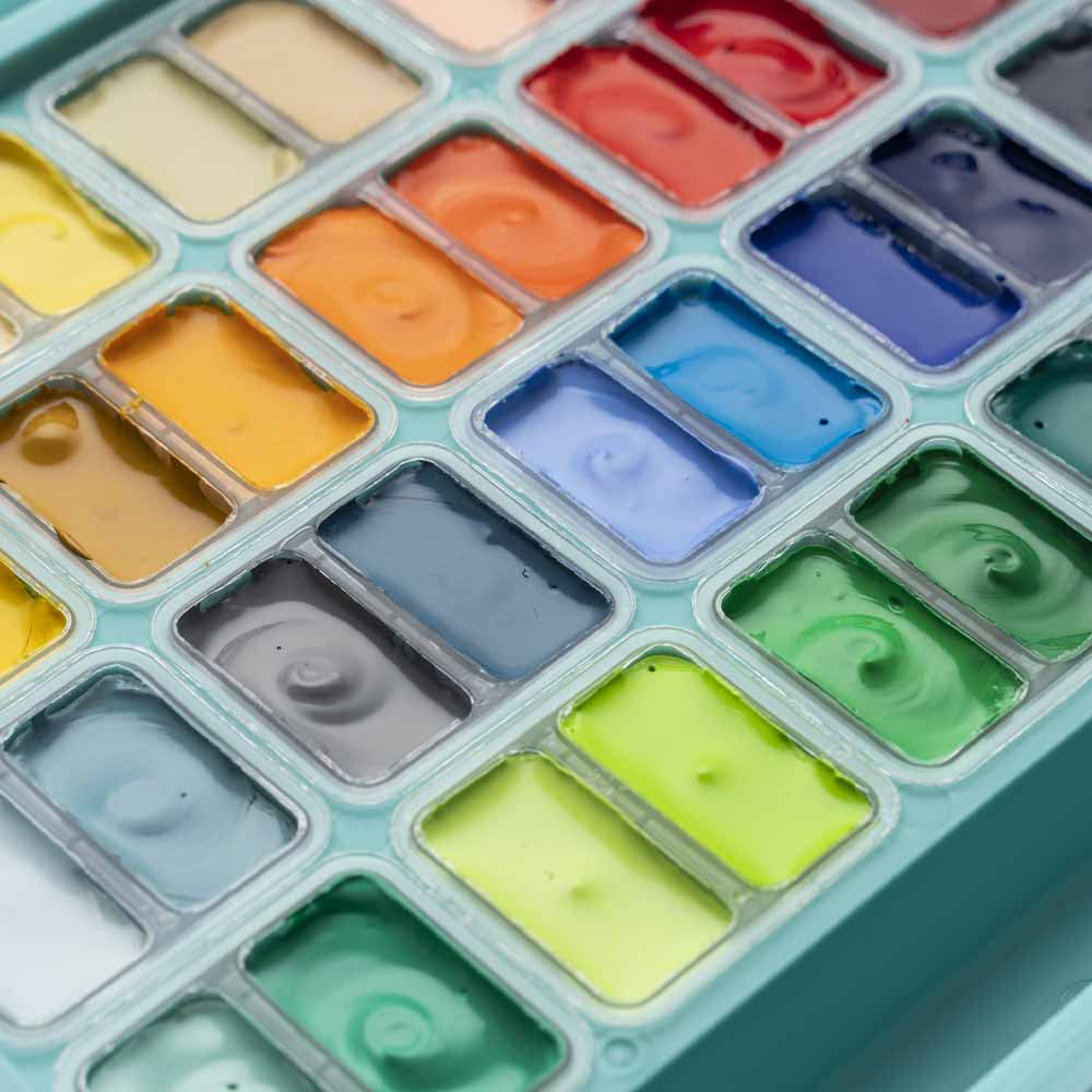 Gouache Himi 48 colores | 12 ml | Estuche Verde Agua (sin pinceles)