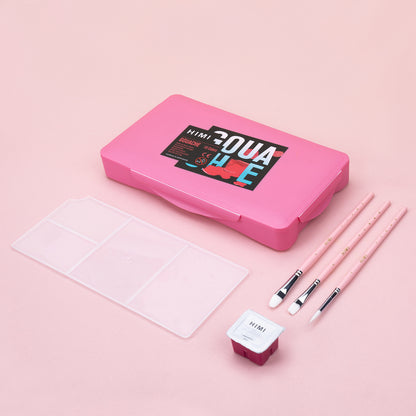 Gouache Himi 18 colores | 30 ml | Estuche Rosado + Pinceles