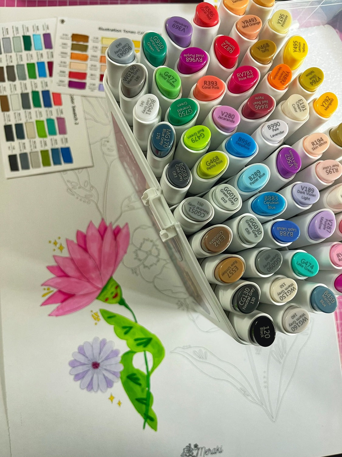 Libro-aflorarte-pintado-con-marcadores-ohuhu