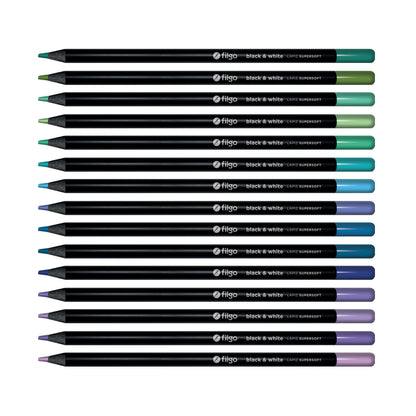 Lápices Black&amp;White Supersoft 15 colores | Tonos Landscape | Filgo