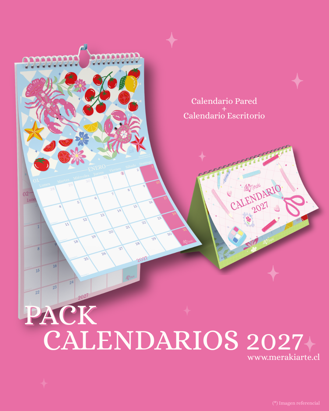 [PREVENTA] Pack Calendarios 2027 🌻 Pared + Escritorio