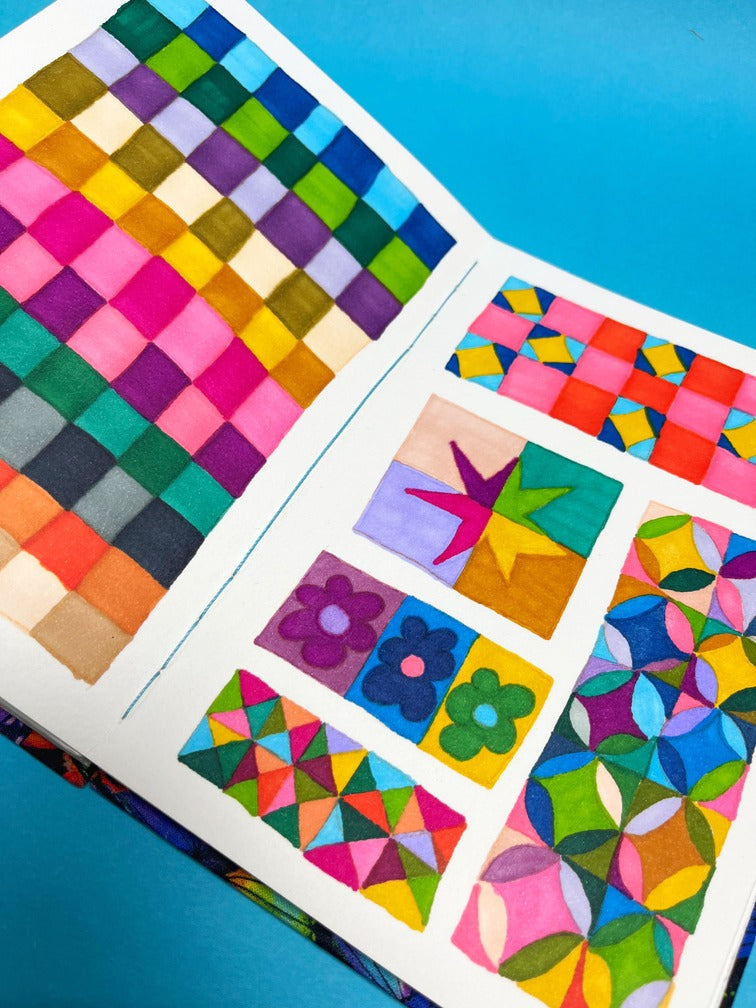 Sketchbook Acuarela Tamaño A5 Vertical | Hojas Azules y Rojas