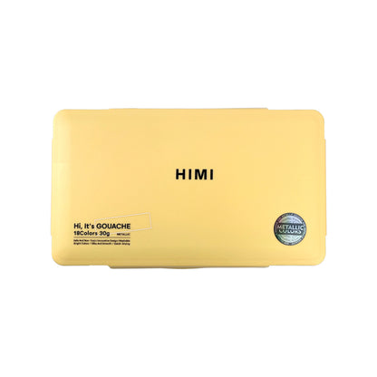 Gouache Himi 18 colores | 30 ml | Colores Metálicos Estuche Amarillo