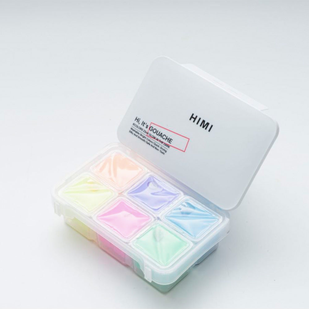 Gouache Himi 6 colores | 23 ml | Colores Brillo en la Oscuridad Mini Estuche