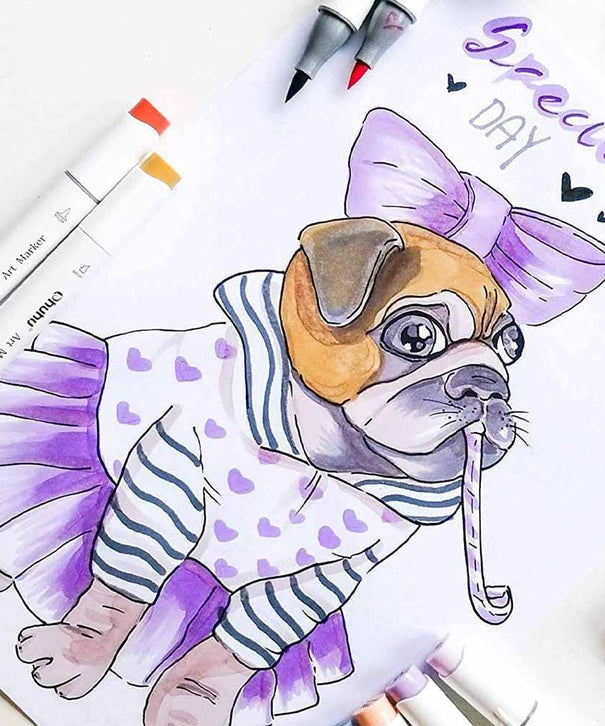 Ohuhu 48 Marcadores de Alcohol + 1 blender | Colores Pasteles | Honolulu B: Pincel y Fina