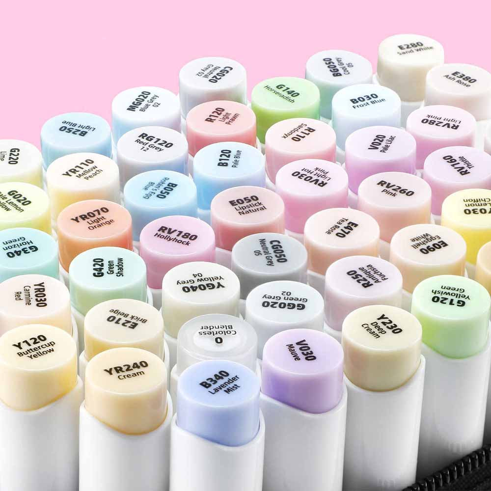 Marcadores Ohuhu 48 colores + 1 blender | Colores Pasteles | Honolulu B