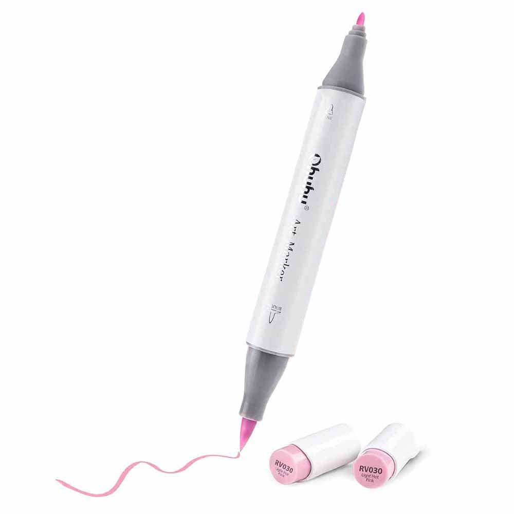 Ohuhu 48 Marcadores de Alcohol + 1 blender | Colores Pasteles | Honolulu B: Pincel y Fina