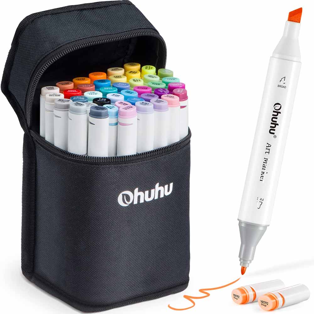Marcadores Ohuhu 40 colores + 1 blender | Colores Varios | Oahu