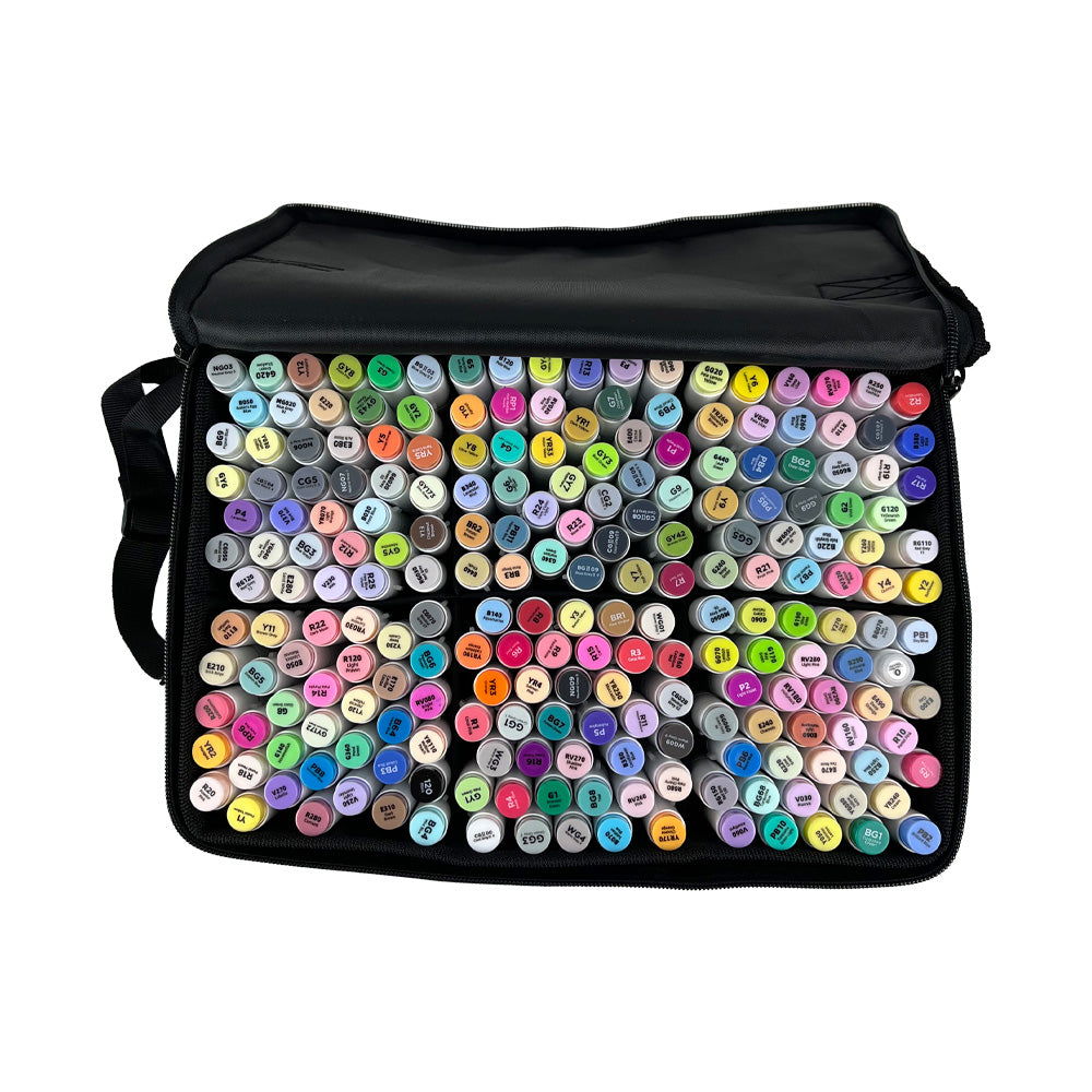 Ohuhu 216 Marcadores de Alcohol + 1 blender | Honolulu B: Pincel y Fina