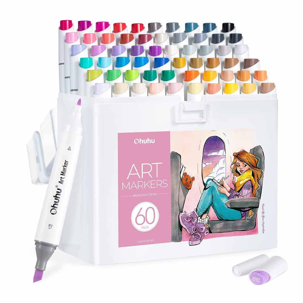 Marcadores Ohuhu 60 colores + 1 blender, Illustration Tones