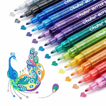 Marcadores Glitter Metálicos Ohuhu | 12 colores
