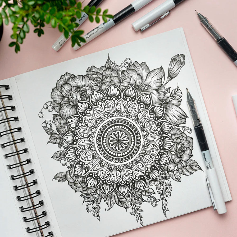 Set Tiralíneas Ohuhu Kohala 9 unidades | 1 Punta Pincel + 8 Puntas Finas