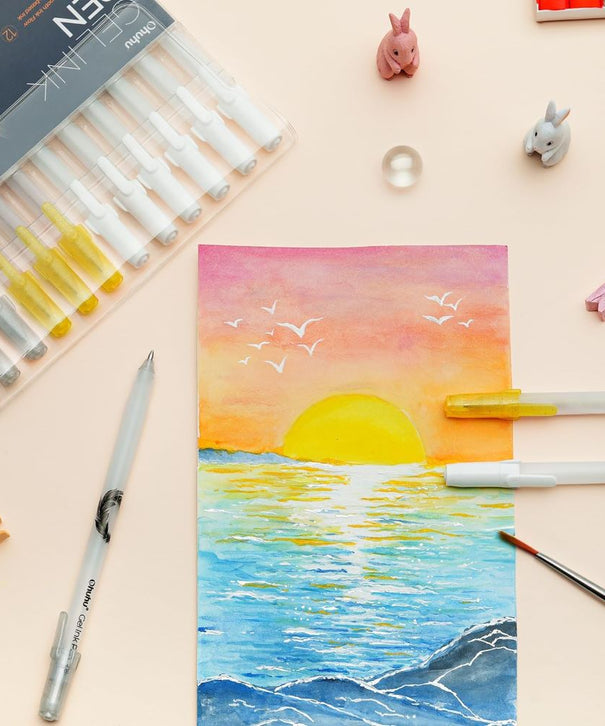 Lápiz Gel Ohuhu | Blanco, dorado o plateado