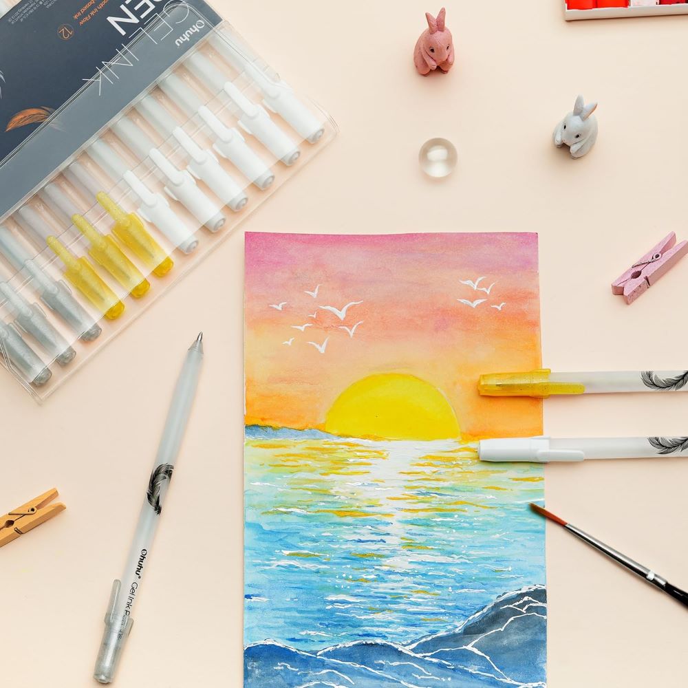 Lápiz Gel Ohuhu | Blanco, dorado o plateado