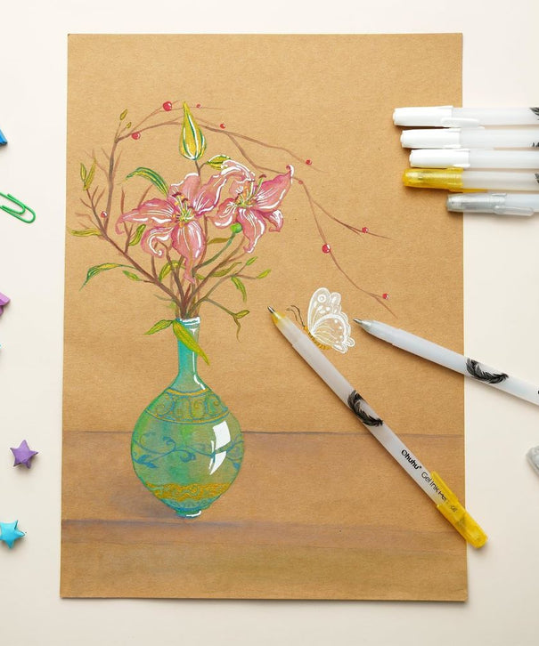 Lápiz Gel Ohuhu | Blanco, dorado o plateado