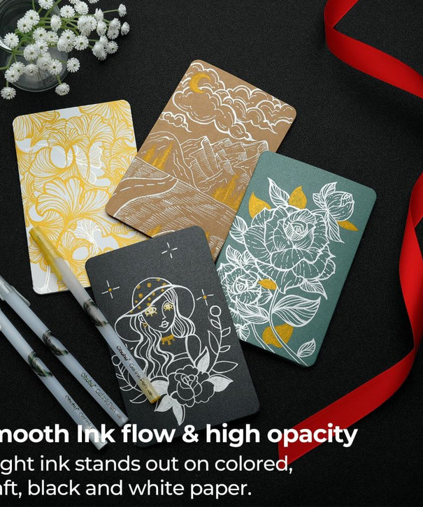 Lápiz Gel Ohuhu | Blanco, dorado o plateado