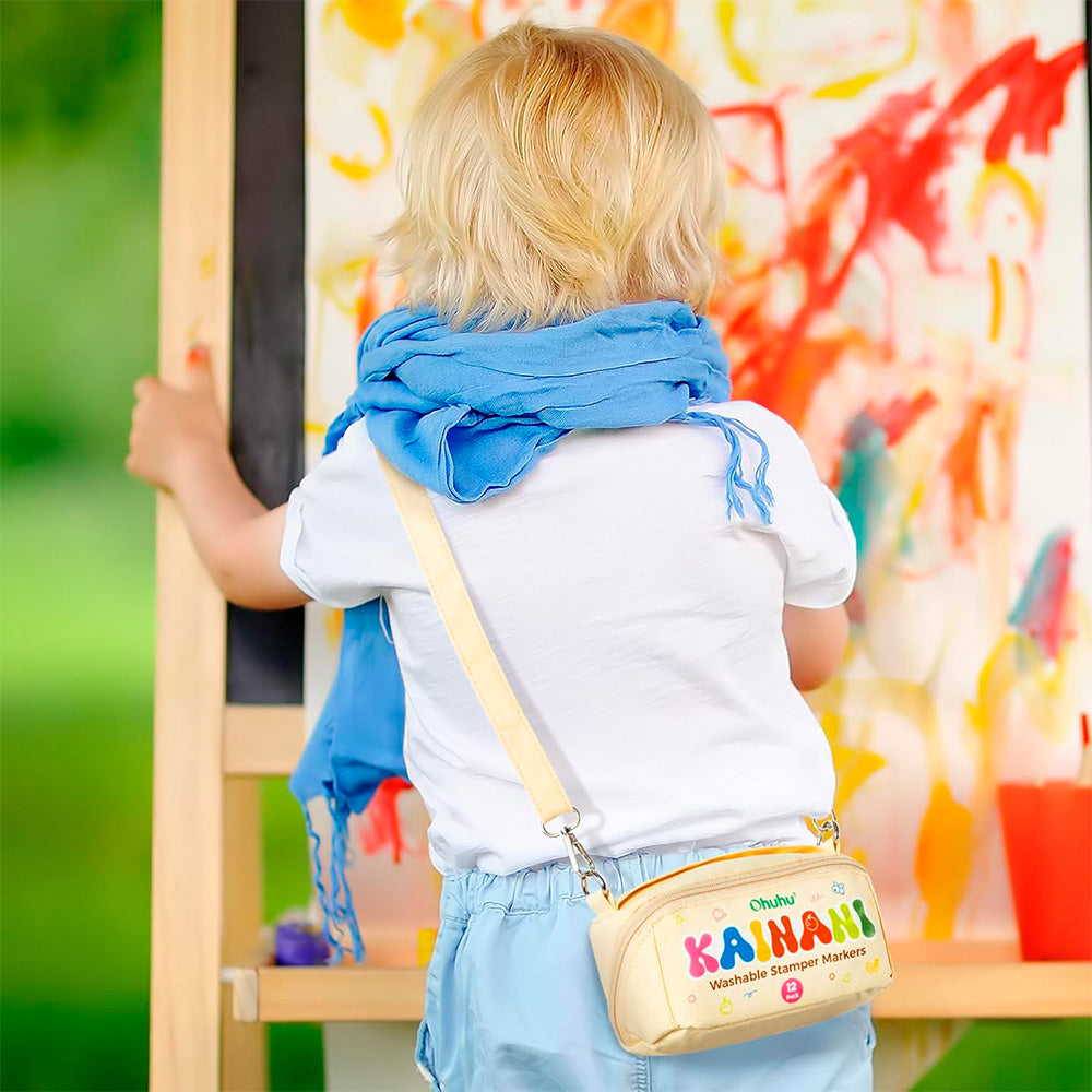 Marcadores Stamper Para Niños Lavables Ohuhu Kainani | Punta Cono y Timbre | 12 colores